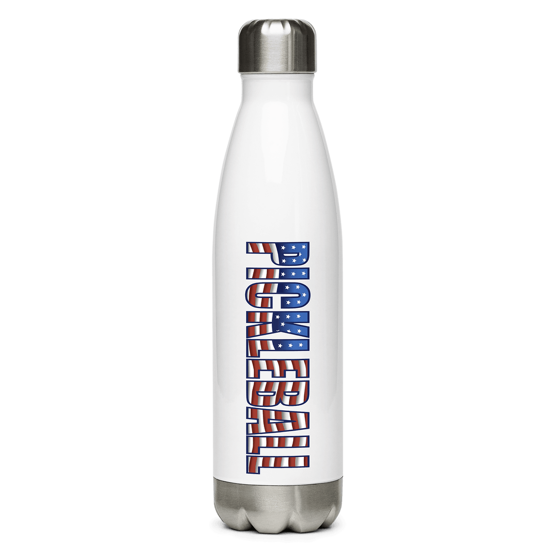 Pickleball American Flag Series stainless steel water bottle 17oz with stylish patriotic design.