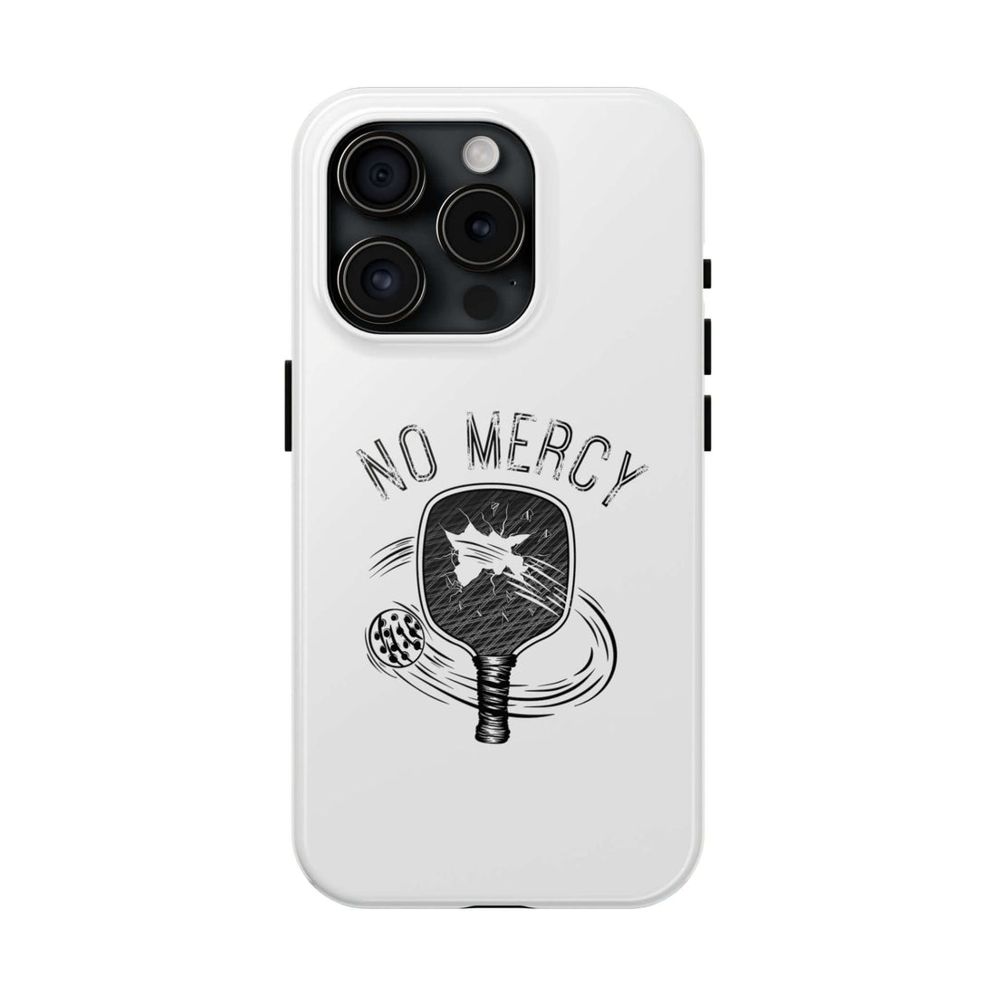 "No Mercy Pickleball MagSafe Tough Dual-Layer iPhone Case with Paddle Design"