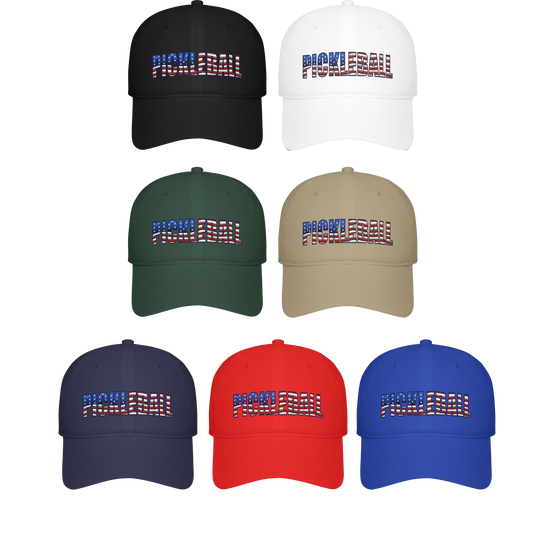 Embrace the Spirit of Freedom with the Pickleball American Flag Series - Low Profile Baseball Cap/Hat!