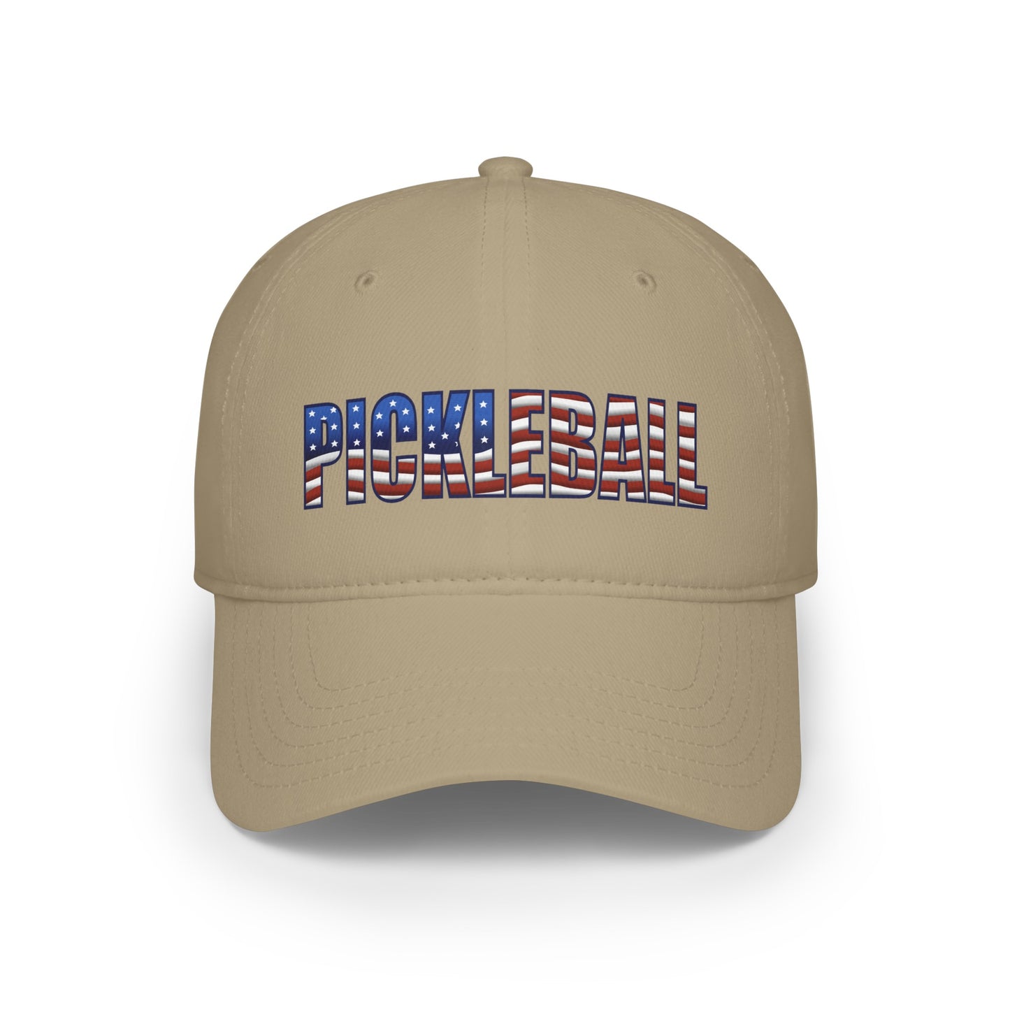 The Front of Khaki Pickleball American Flag Series - Low Profile Baseball Cap/Hat