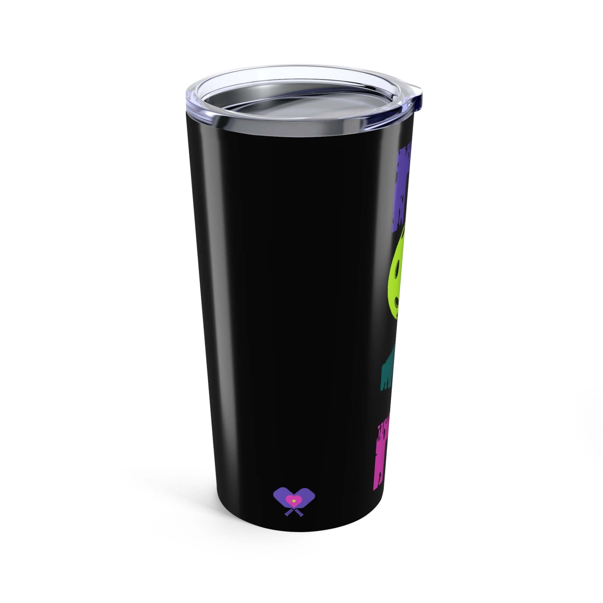 LOVE Pickleball Tumbler 20oz with colorful design and double-wall insulation, perfect for hydration on and off the court.