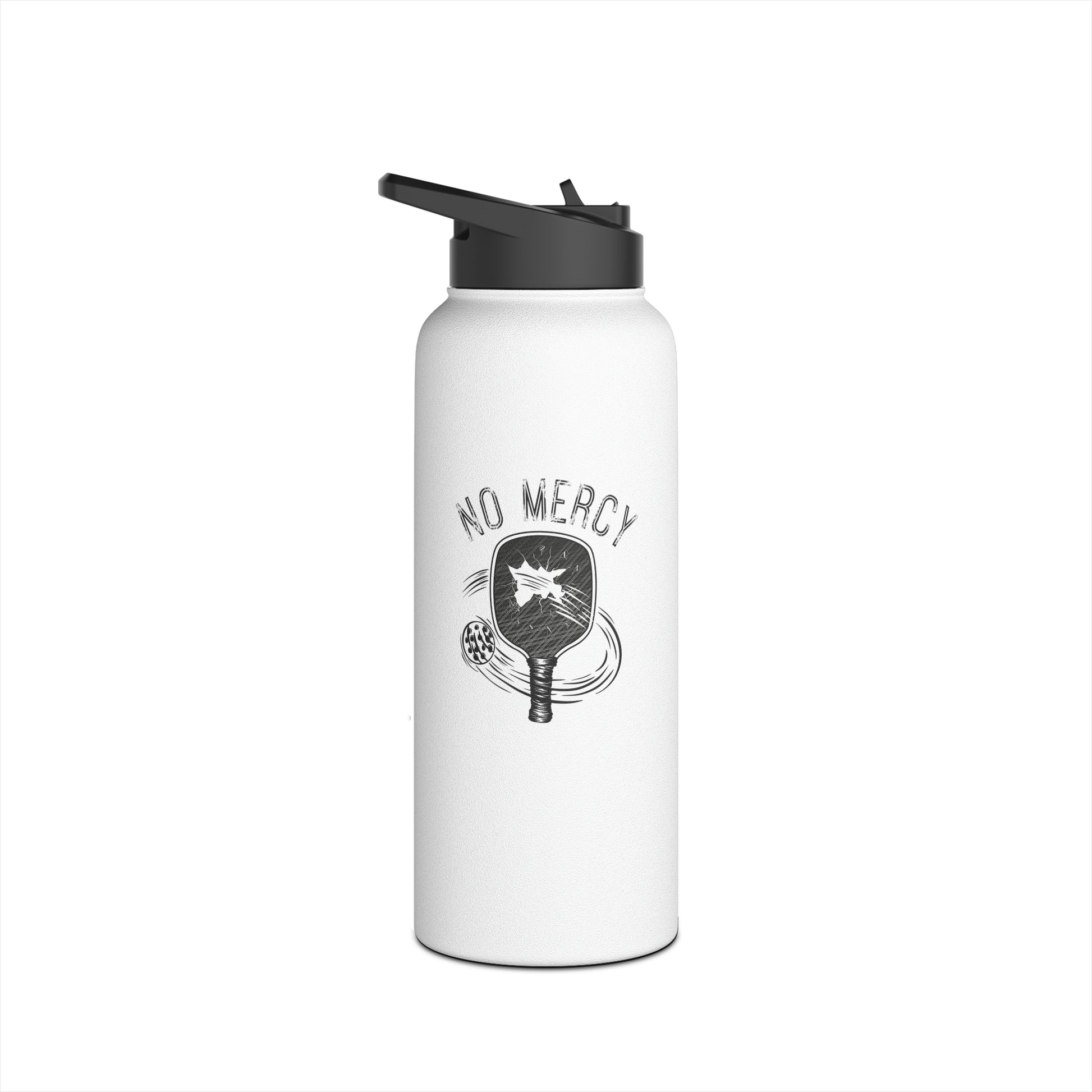 front of No Mercy Pickleball Series - Stainless Steel Water Bottle with Standard Lid 32oz