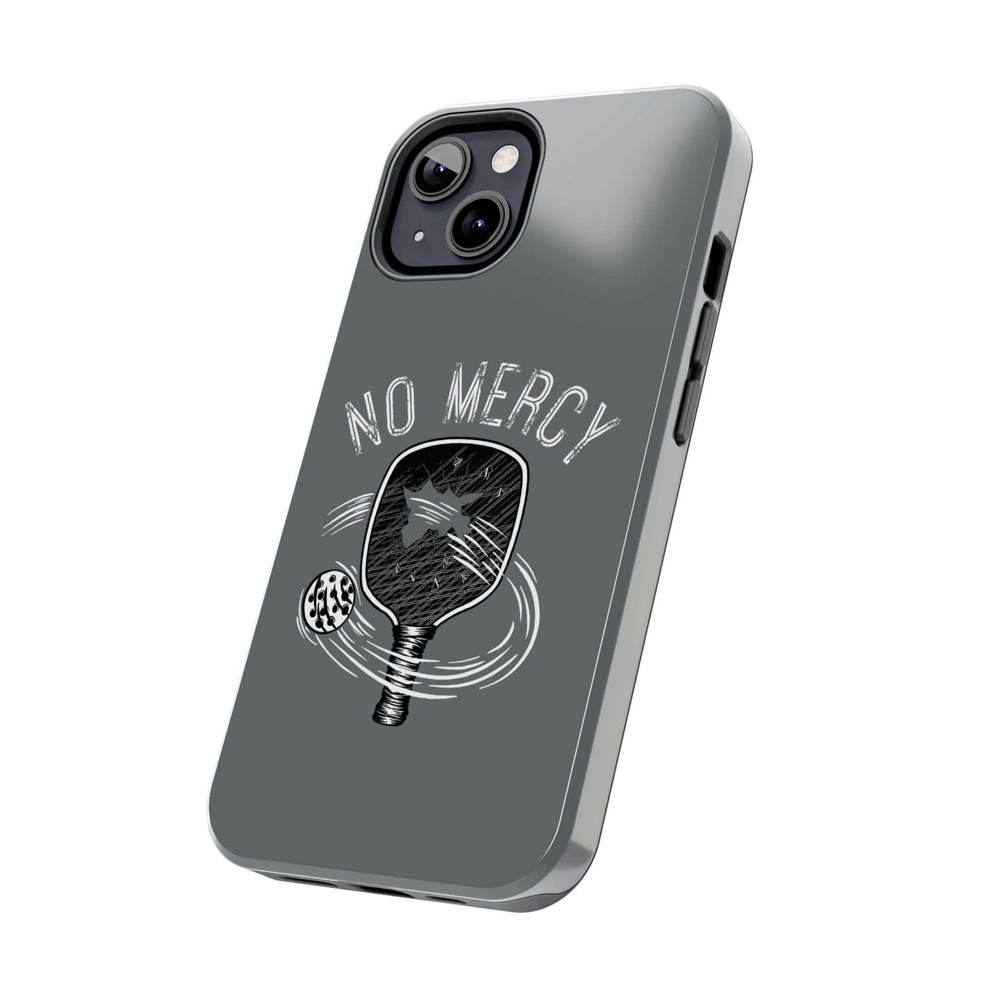 Turquoise No Mercy Pickleball Phone Case for iPhone with dual-layer protection and glossy finish by RND Power Solutions