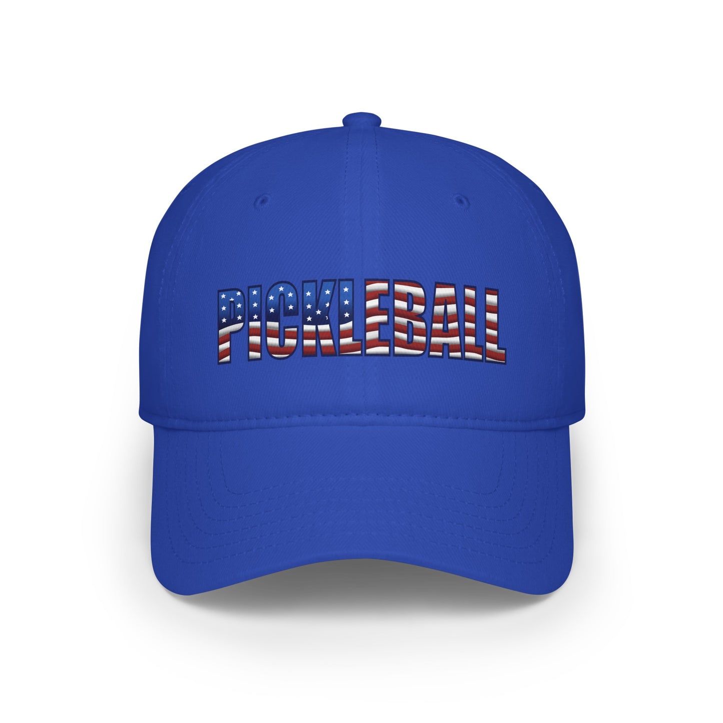 The Front of Royal Blue Pickleball American Flag Series - Low Profile Baseball Cap/Hat