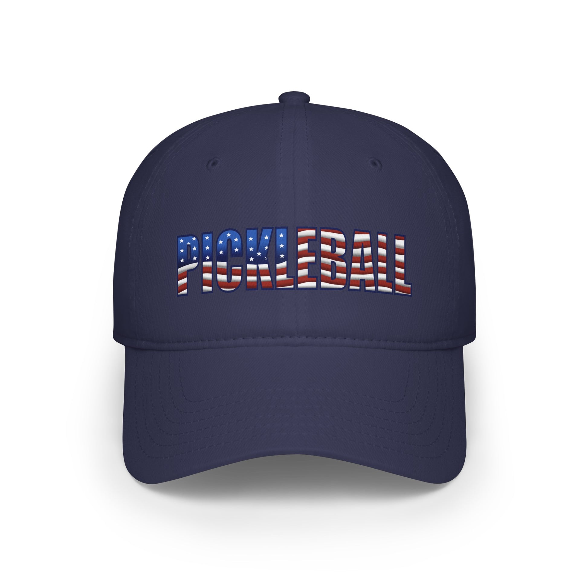 The Front of Navy Pickleball American Flag Series - Low Profile Baseball Cap/Hat