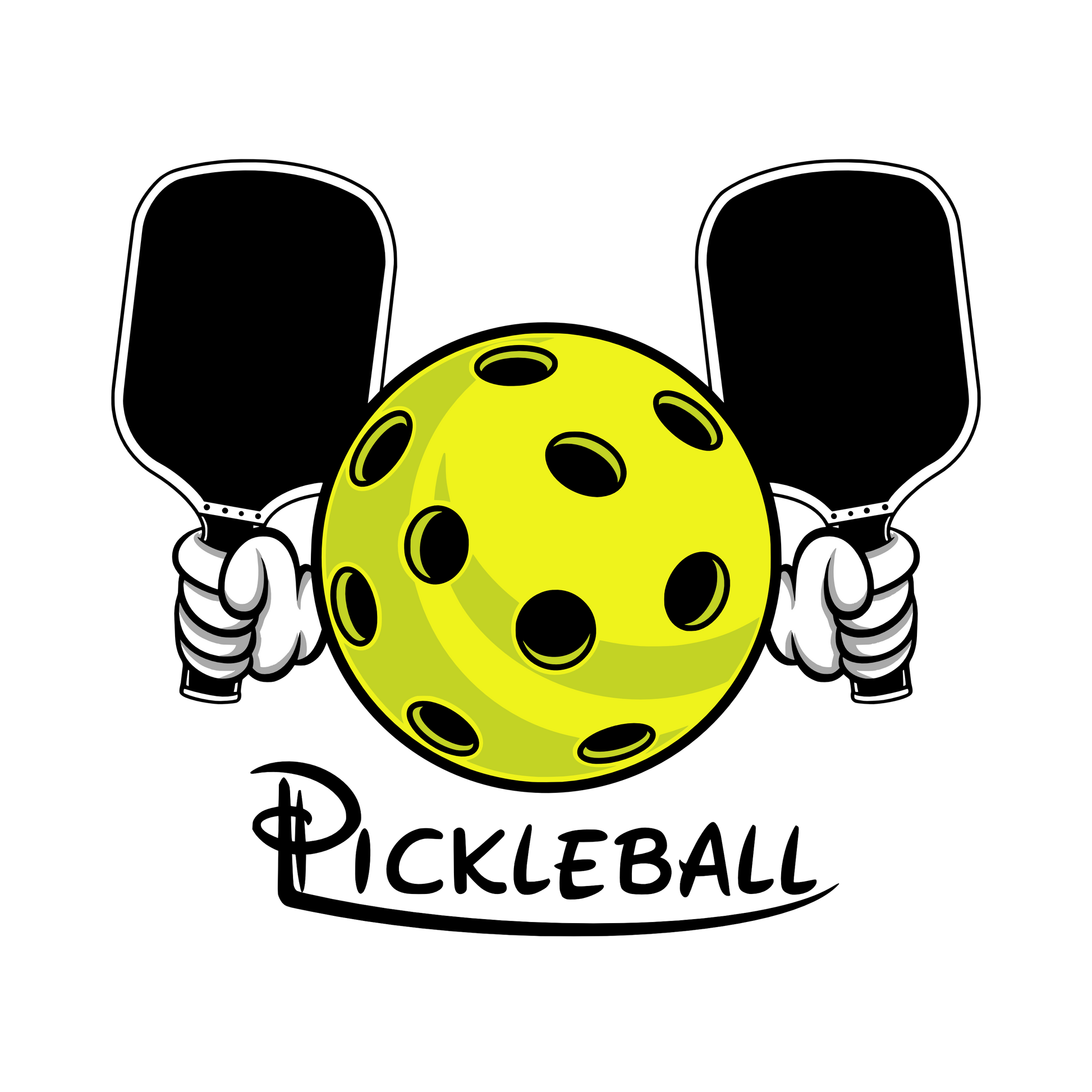 Pickleball Holding Paddles Sticker