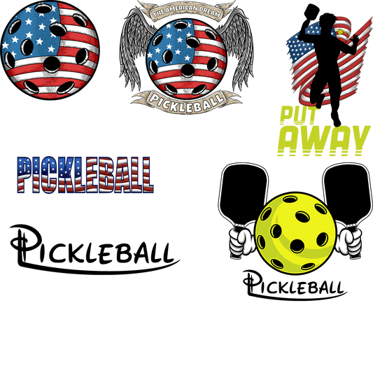 Collage of Pickleball Stickers