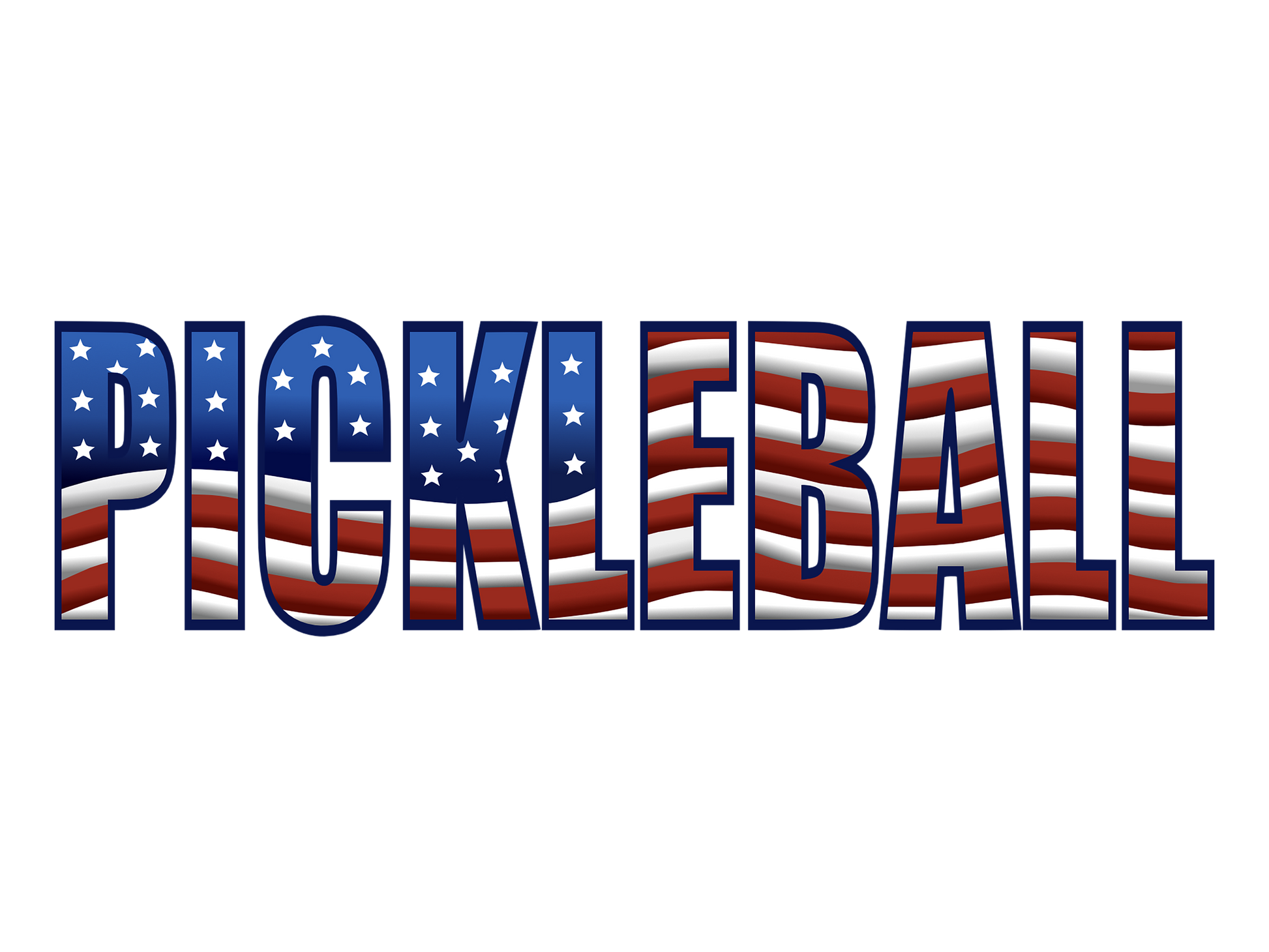 Pickleball in American Flag Design Sticker