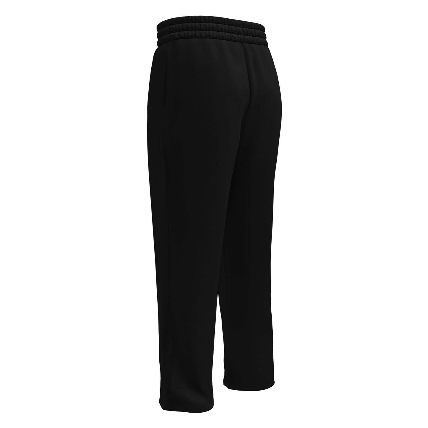 Back view of Women's LOVE Pickleball Wide-Leg Joggers in black, showcasing relaxed fit and comfortable elastic waistband.