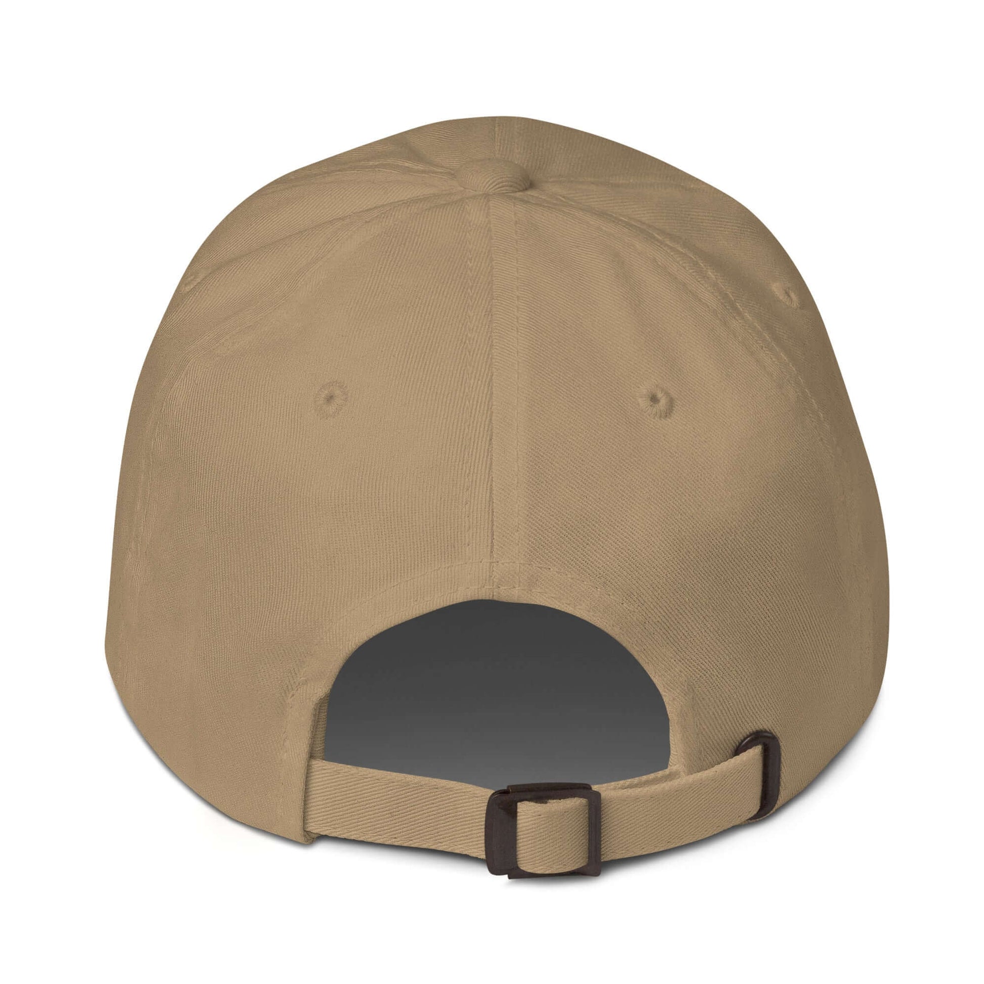 Back view of the Elegantly Inspired Hat in a neutral tone, featuring an adjustable strap for a comfortable fit.