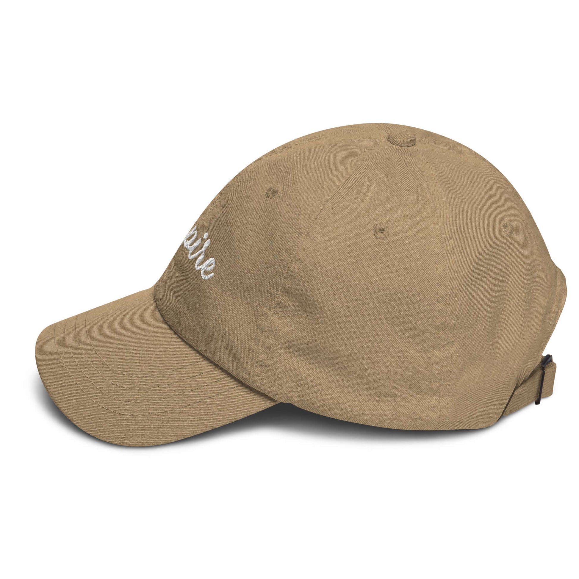 Elegantly Inspired Hat in khaki color with 'Inspire' text for a stylish and motivational accessory.