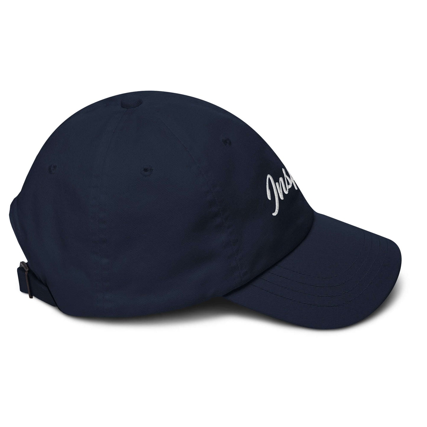 Navy Inspire Elegance Hat with motivational text, stylish accessory for everyday look.