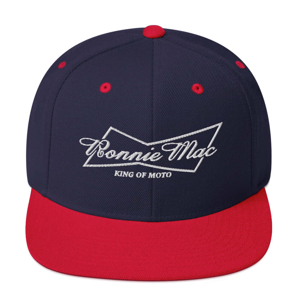 King of Moto Embroidered Snapback Hat