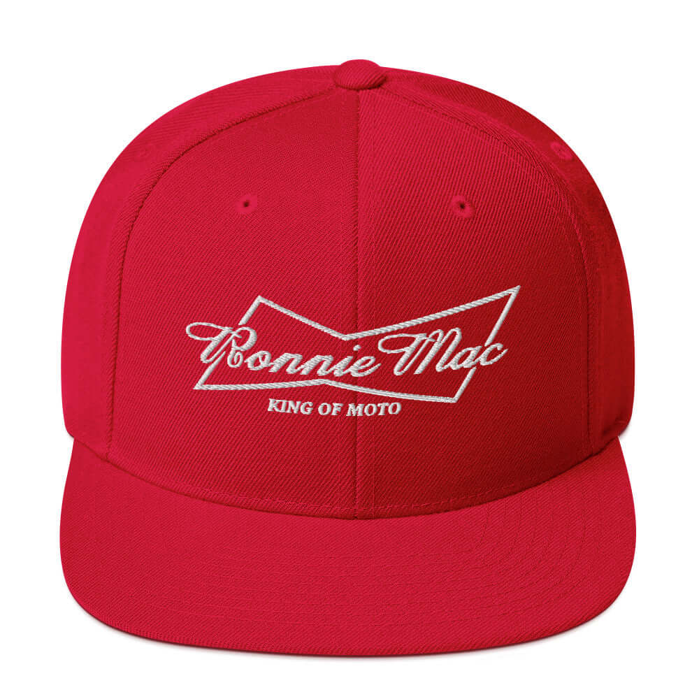 King of Moto Embroidered Snapback Hat