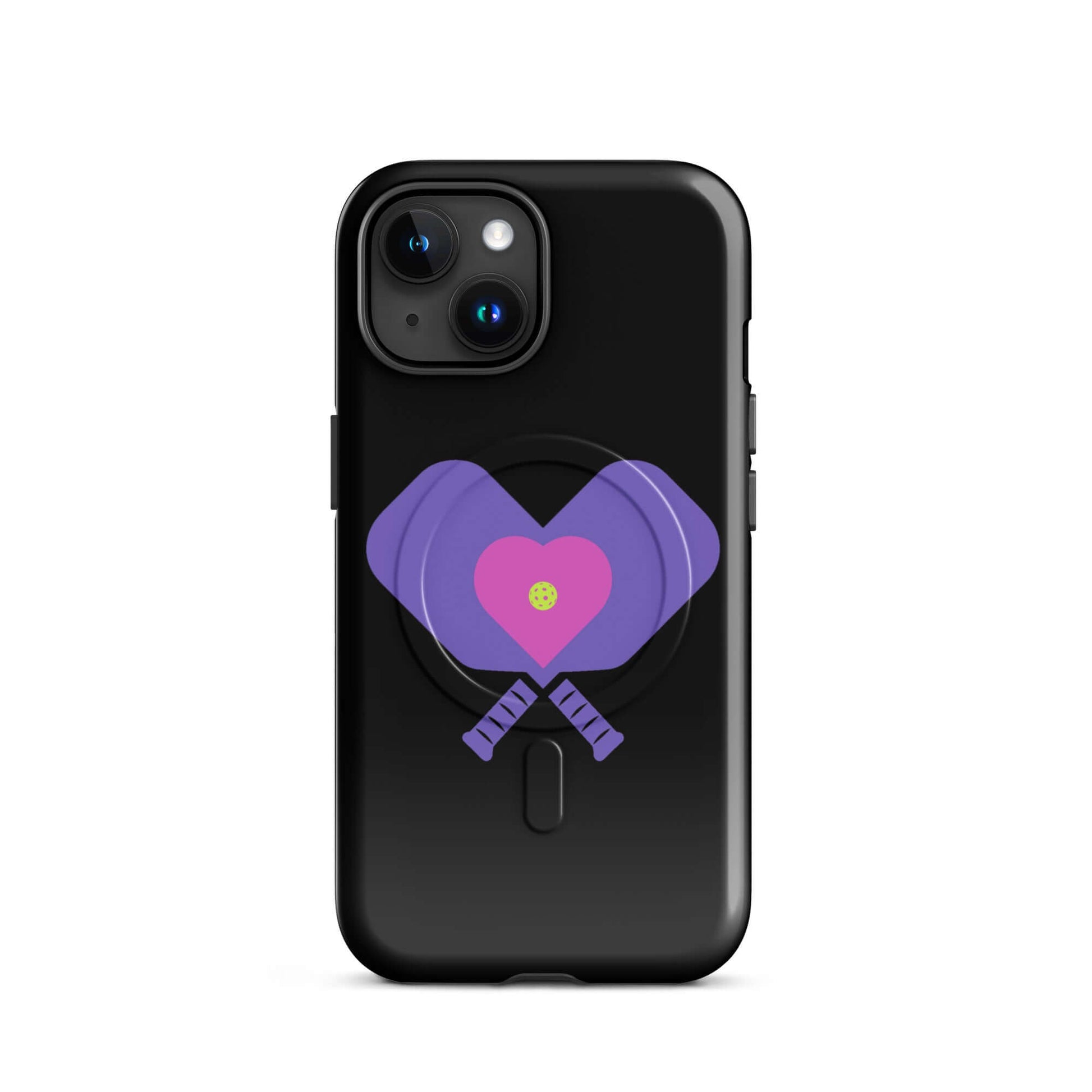 LOVE Pickleball MagSafe® Tough Case design featuring paddles and heart graphics for iPhone®.