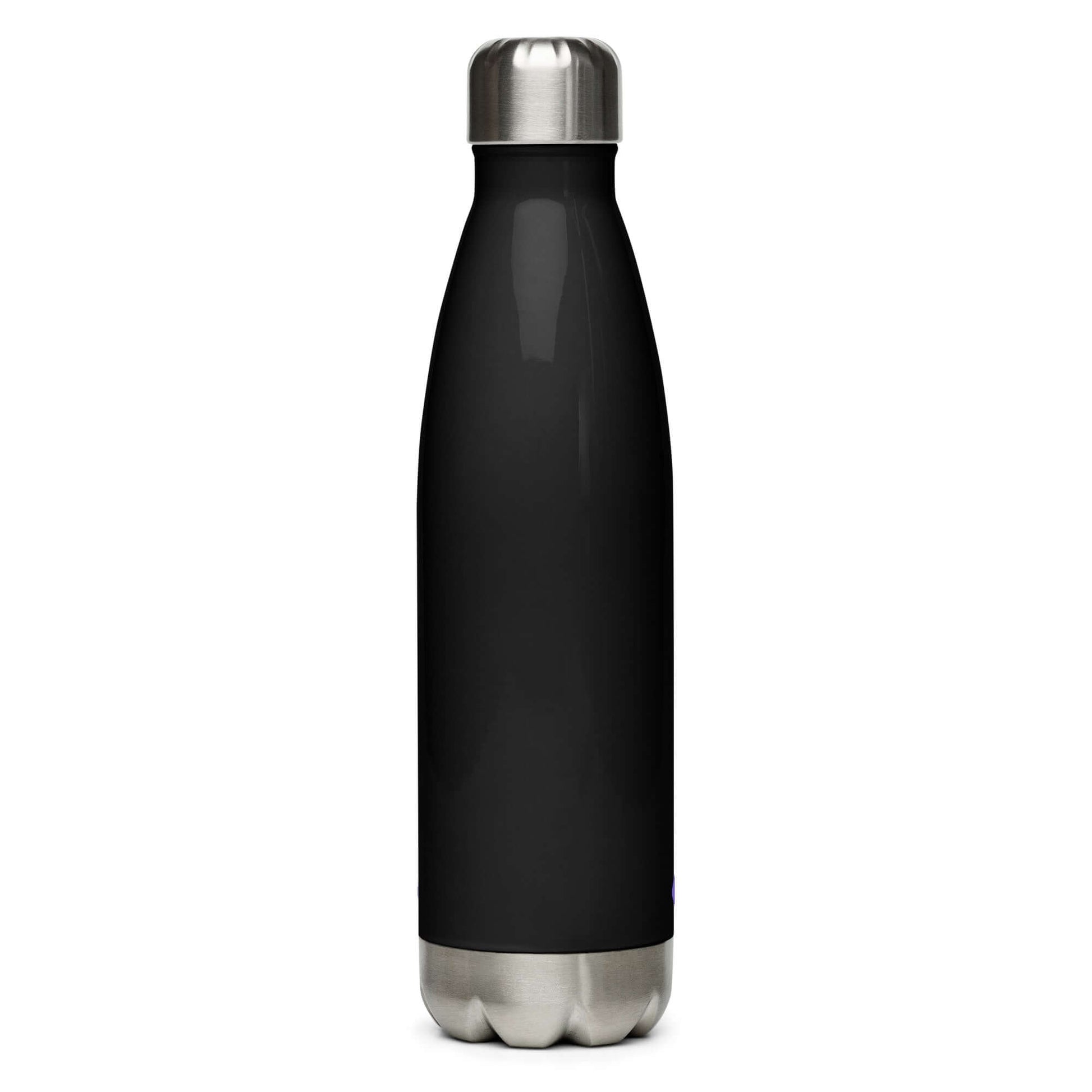 LOVE Pickleball Stainless Steel Water Bottle in sleek black design, perfect for hydration on and off the court.