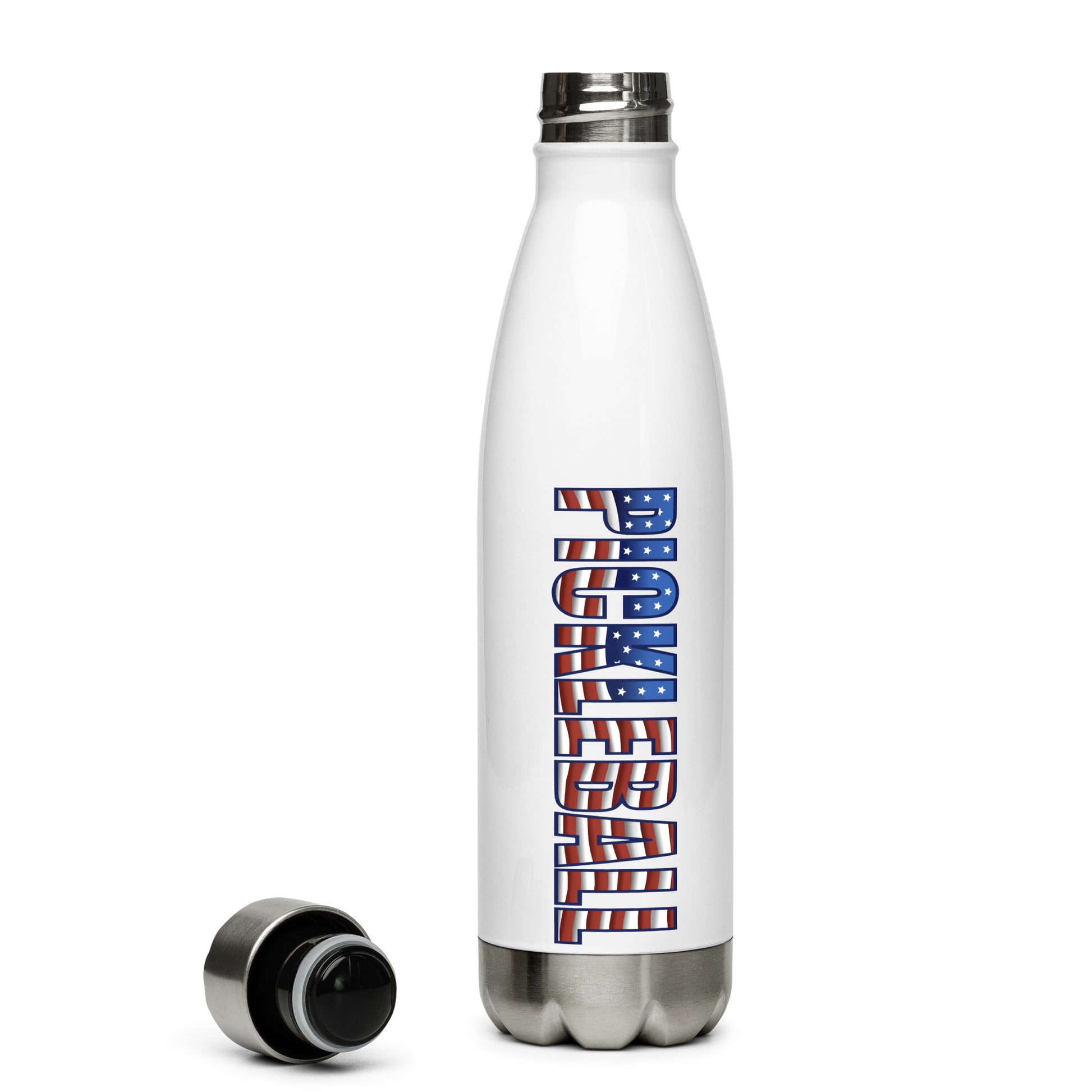 the front of Pickleball American Flag Series - Stainless steel water bottle 17oz