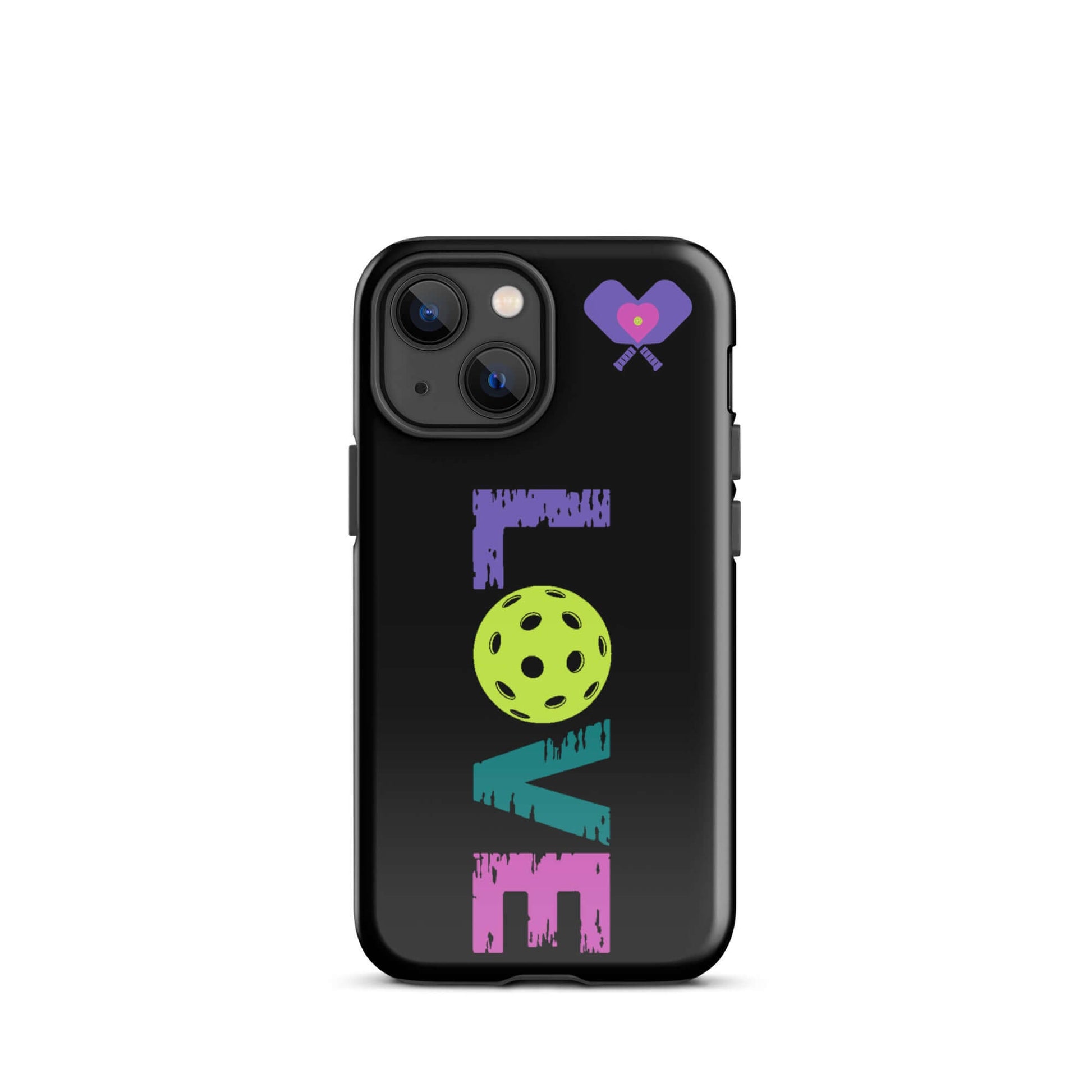 LOVE Pickleball Tough Case for iPhone® featuring colorful design and durable protection for active lifestyles.