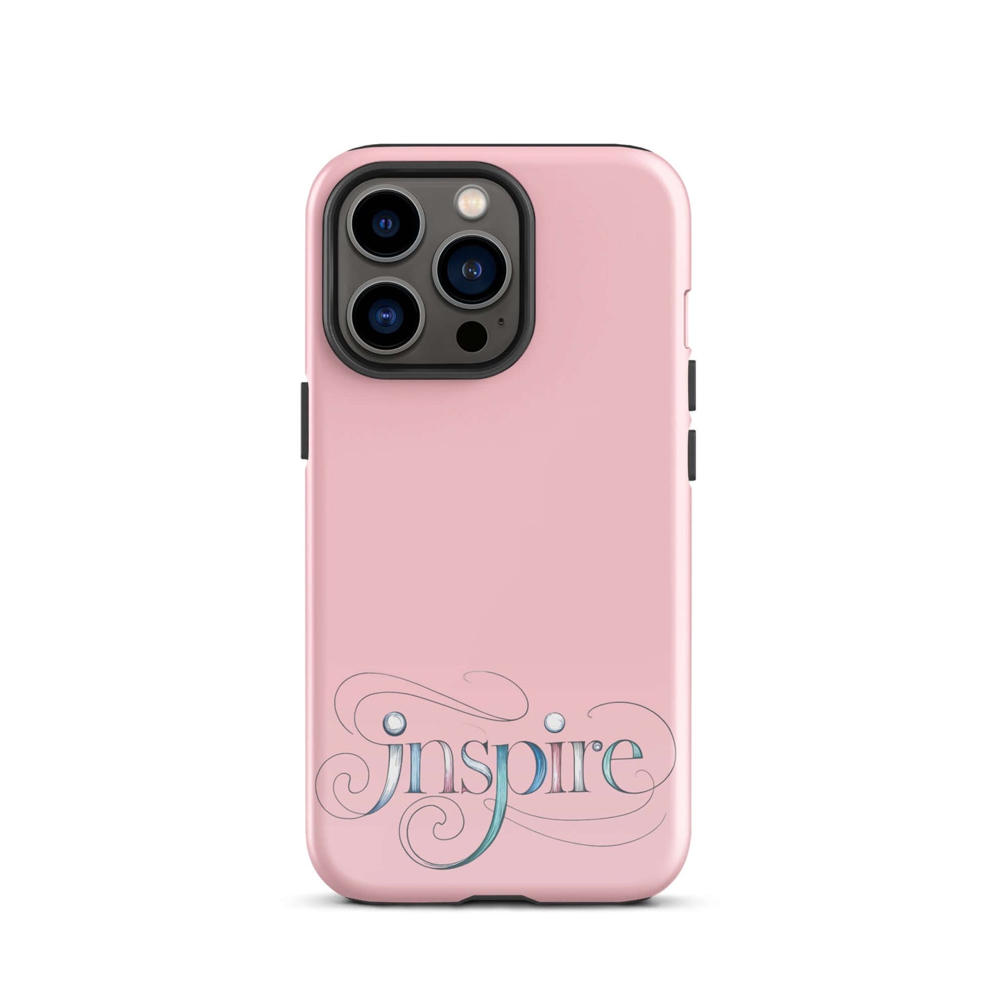 Inspire Sketch Tough Case for iPhone®, featuring elegant word art design and intricate patterns.