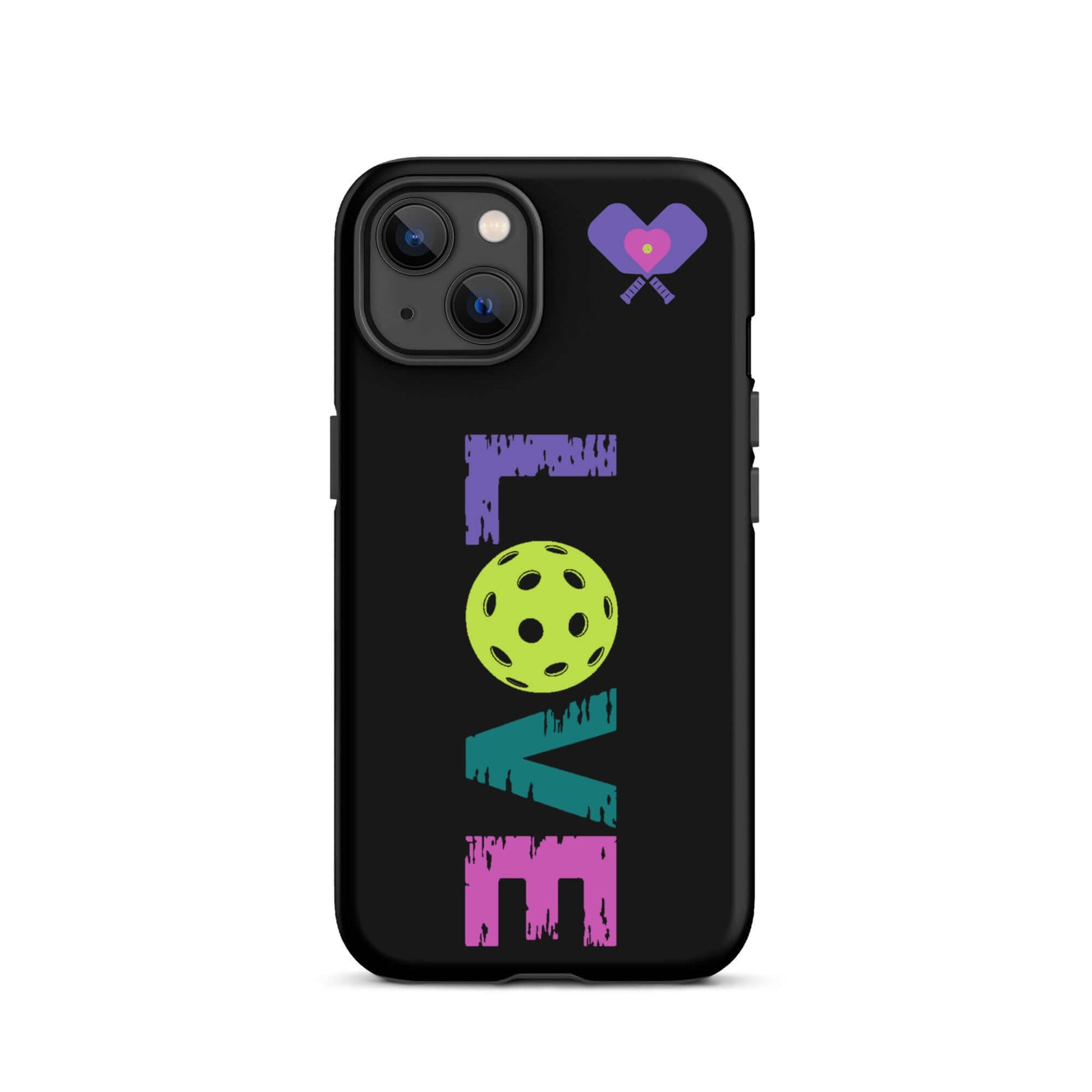 LOVE Pickleball Tough Case for iPhone® featuring colorful design and durable protection, perfect for fans and players.