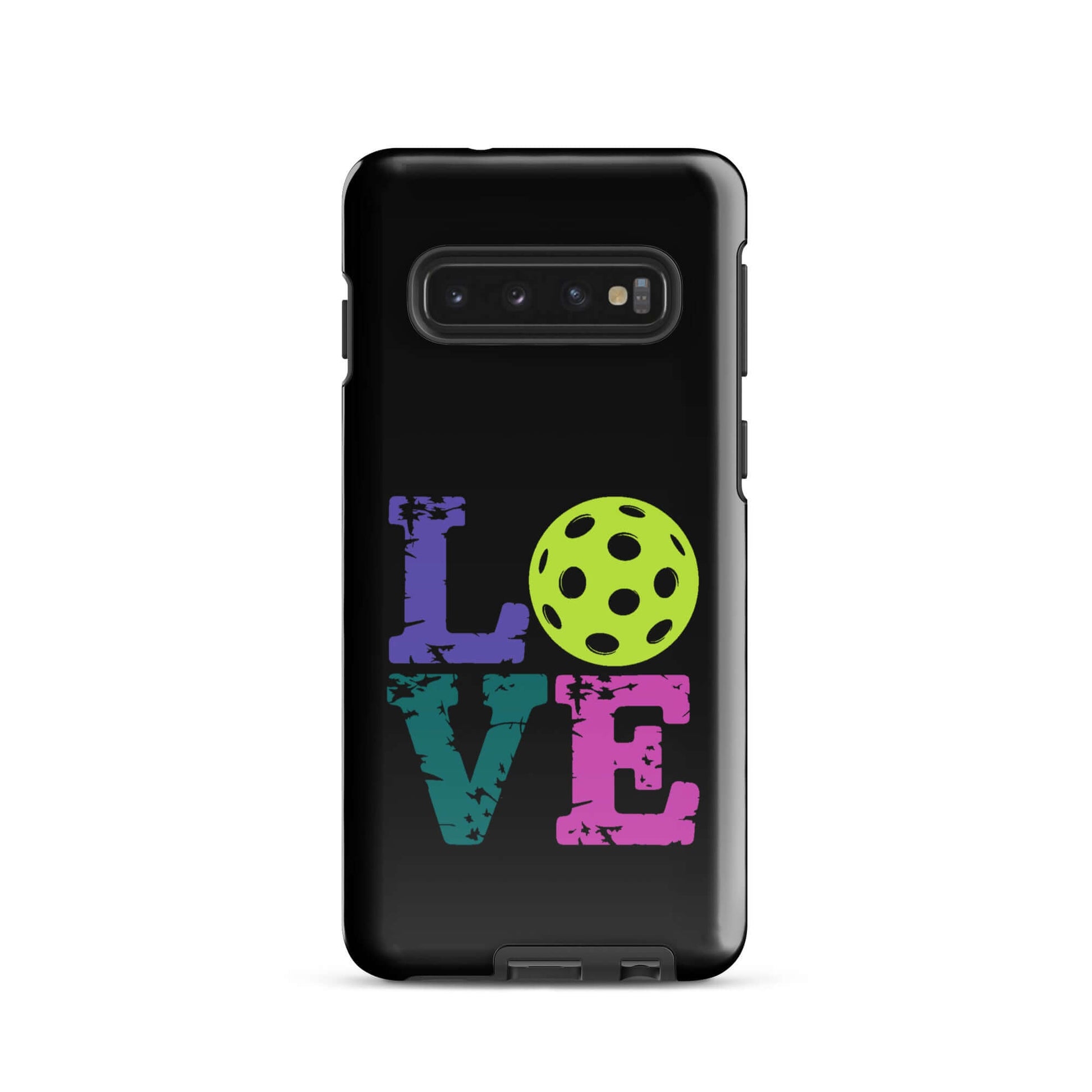 LOVE Pickleball Tough Case for Samsung® featuring vibrant colors and a pickleball graphic