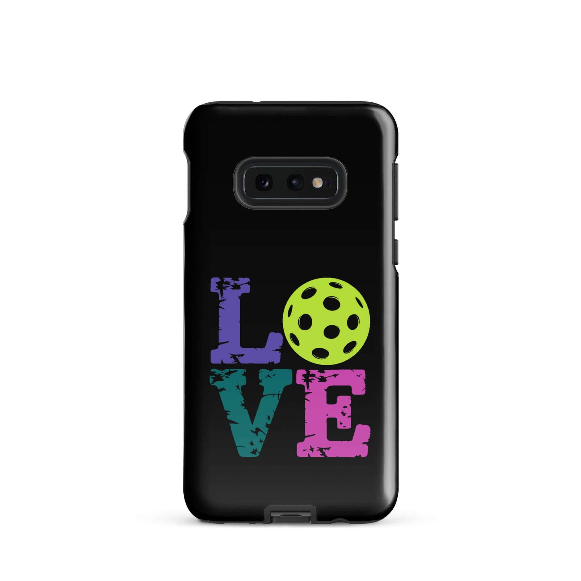 LOVE Pickleball Tough Case for Samsung® featuring vibrant colors and pickleball design.