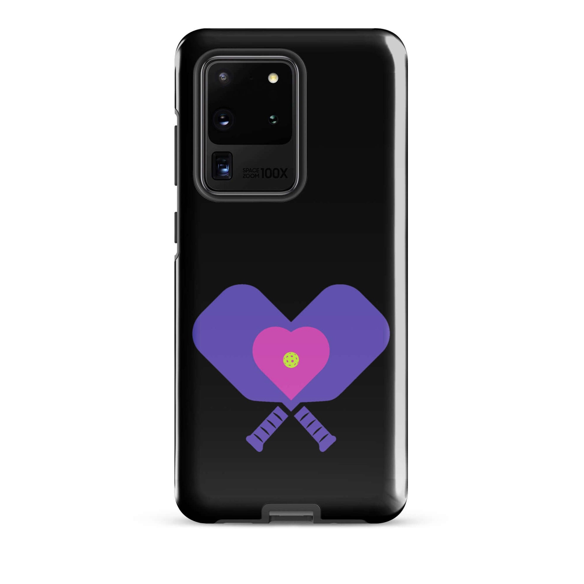 LOVE Pickleball Tough Case for Samsung® featuring a heart and paddles design for stylish protection.