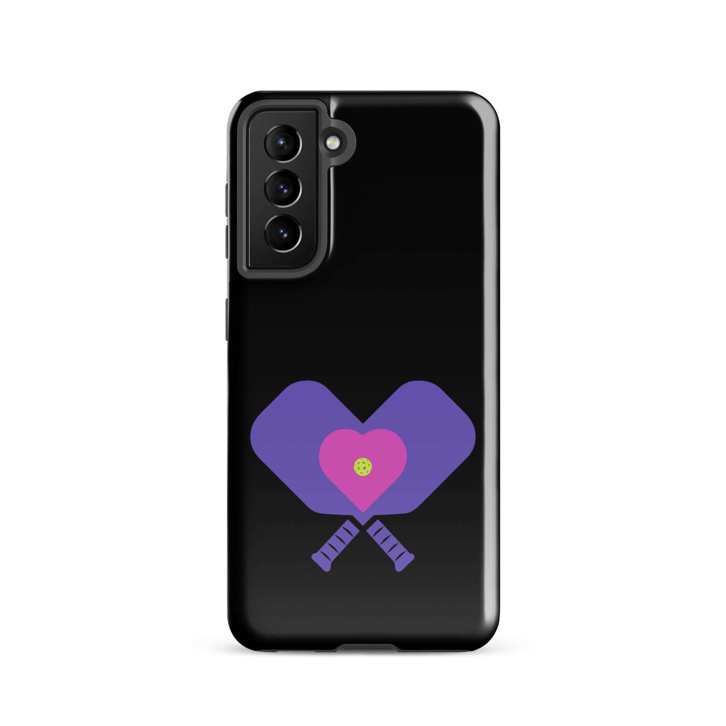 LOVE Pickleball Tough Case for Samsung® featuring heart-shaped paddles design.