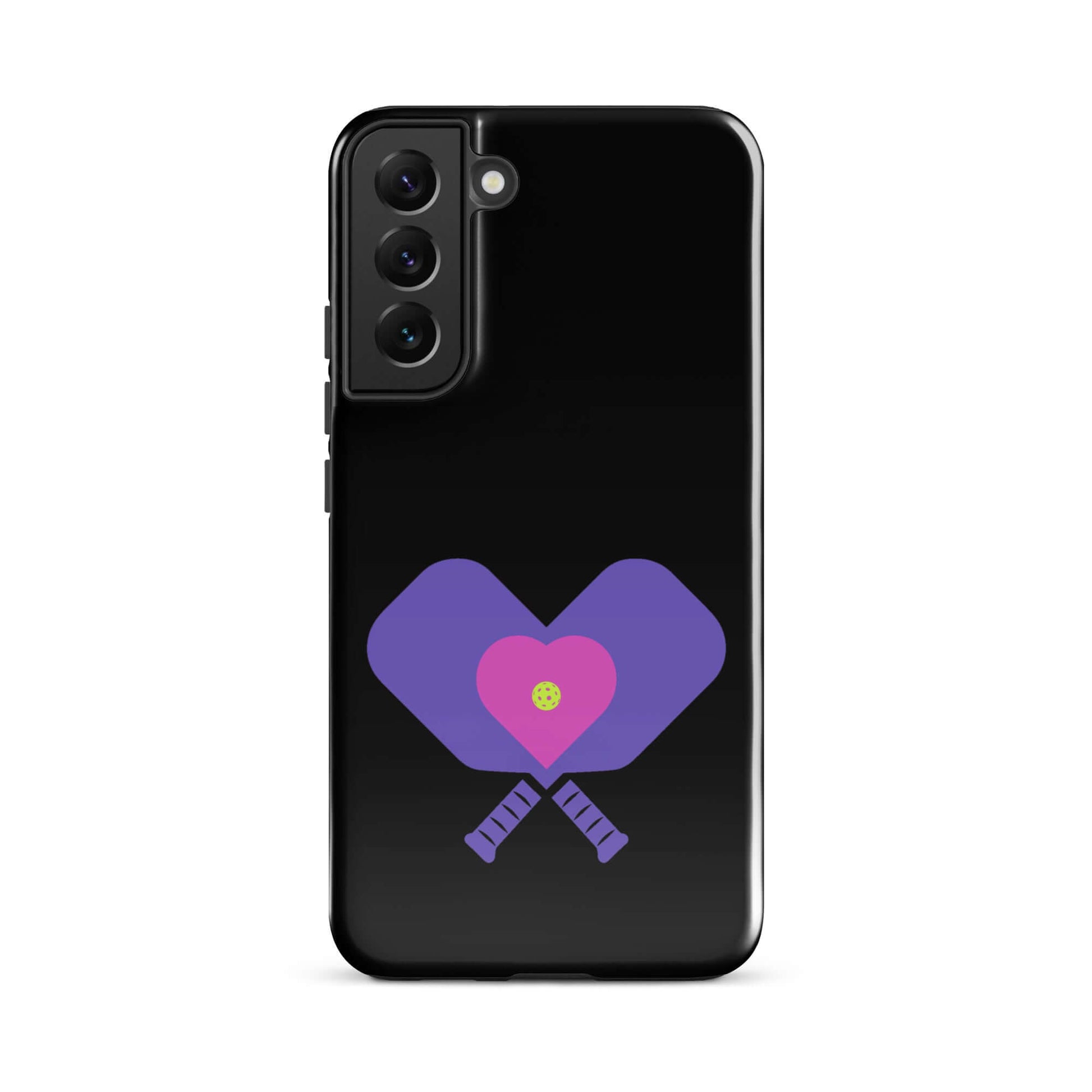 LOVE Pickleball Tough Case for Samsung® with heart and paddle design, showcasing passion for pickleball.