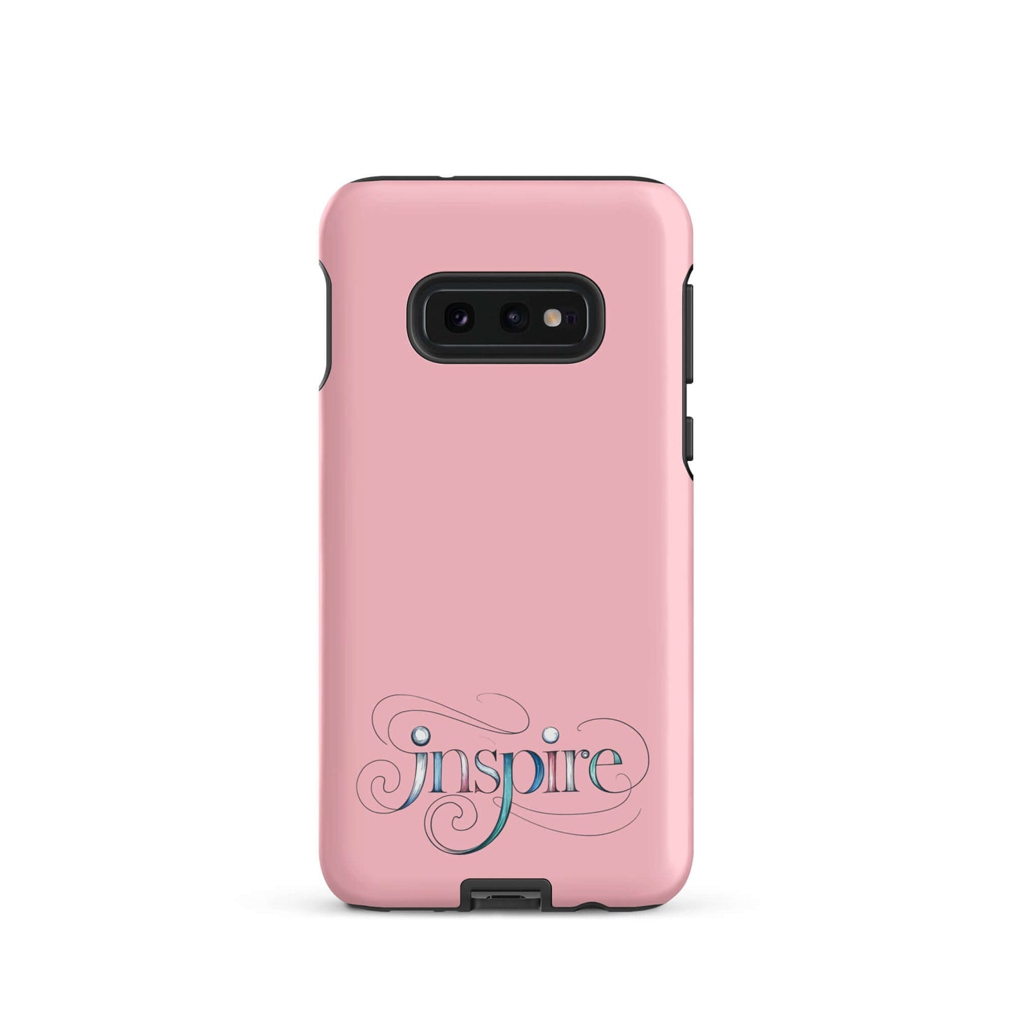 Inspire Sketch Tough Case for Samsung® with artistic word design in elegant pink color.