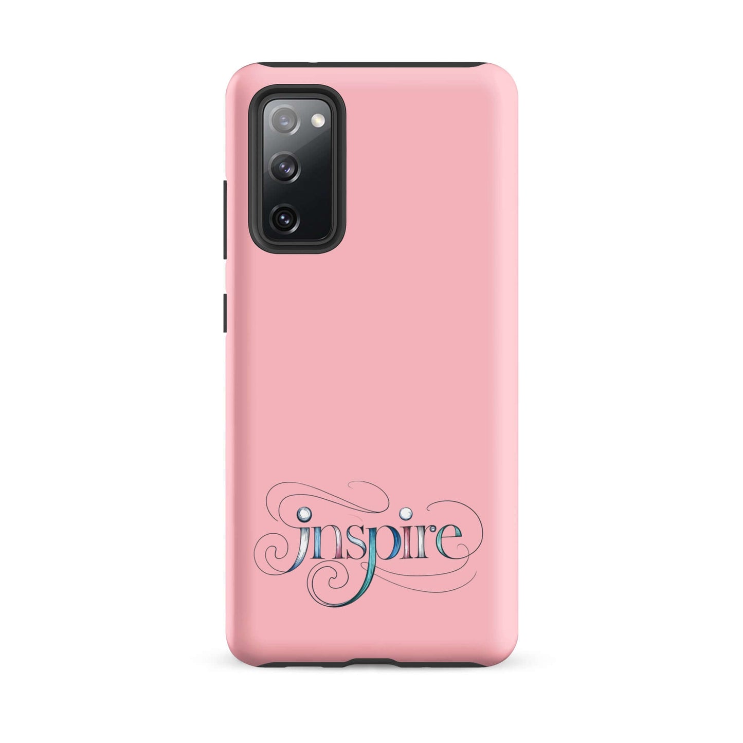 Inspire Sketch Tough Case for Samsung® with elegant word art design on pink background