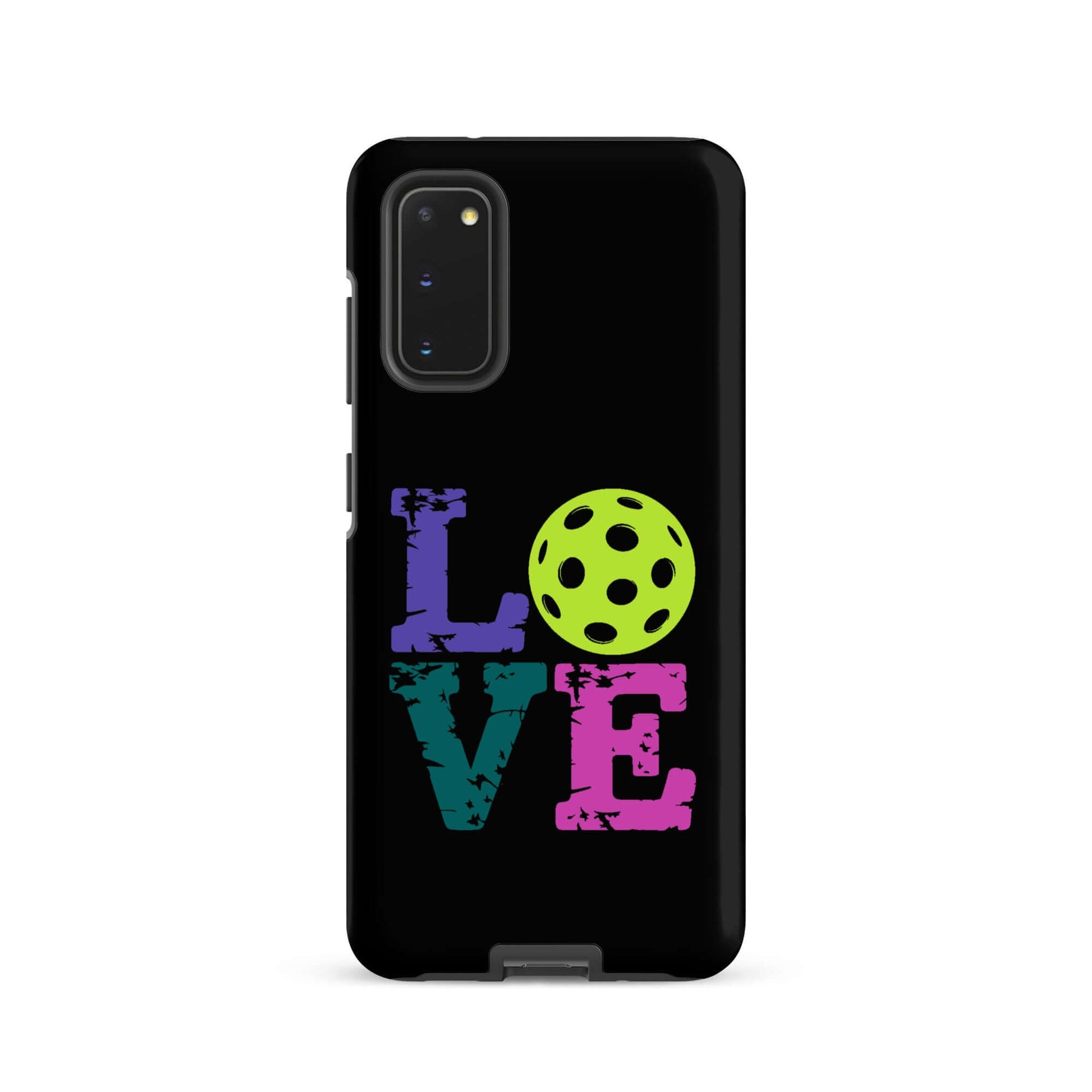 LOVE Pickleball Tough Case for Samsung with vibrant design and pickleball graphic, perfect for enthusiasts.