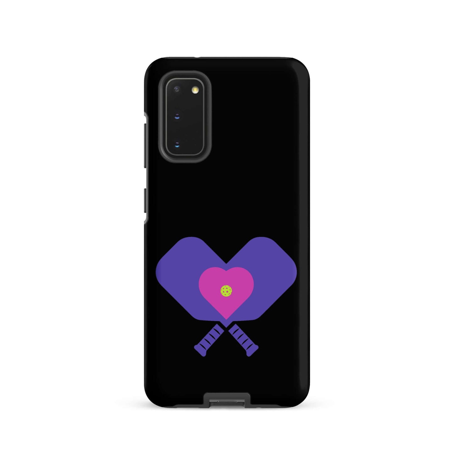 LOVE Pickleball Tough Case for Samsung® featuring heart and paddles design, perfect for pickleball fans.