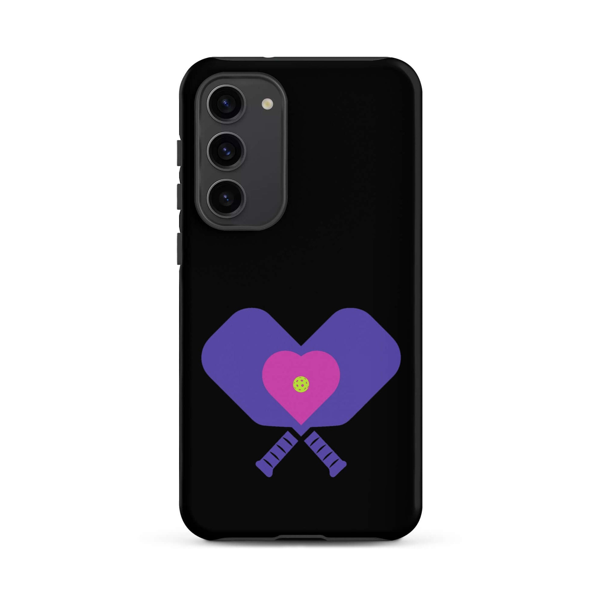 LOVE Pickleball Tough Case for Samsung® featuring playful pickleball paddles design.