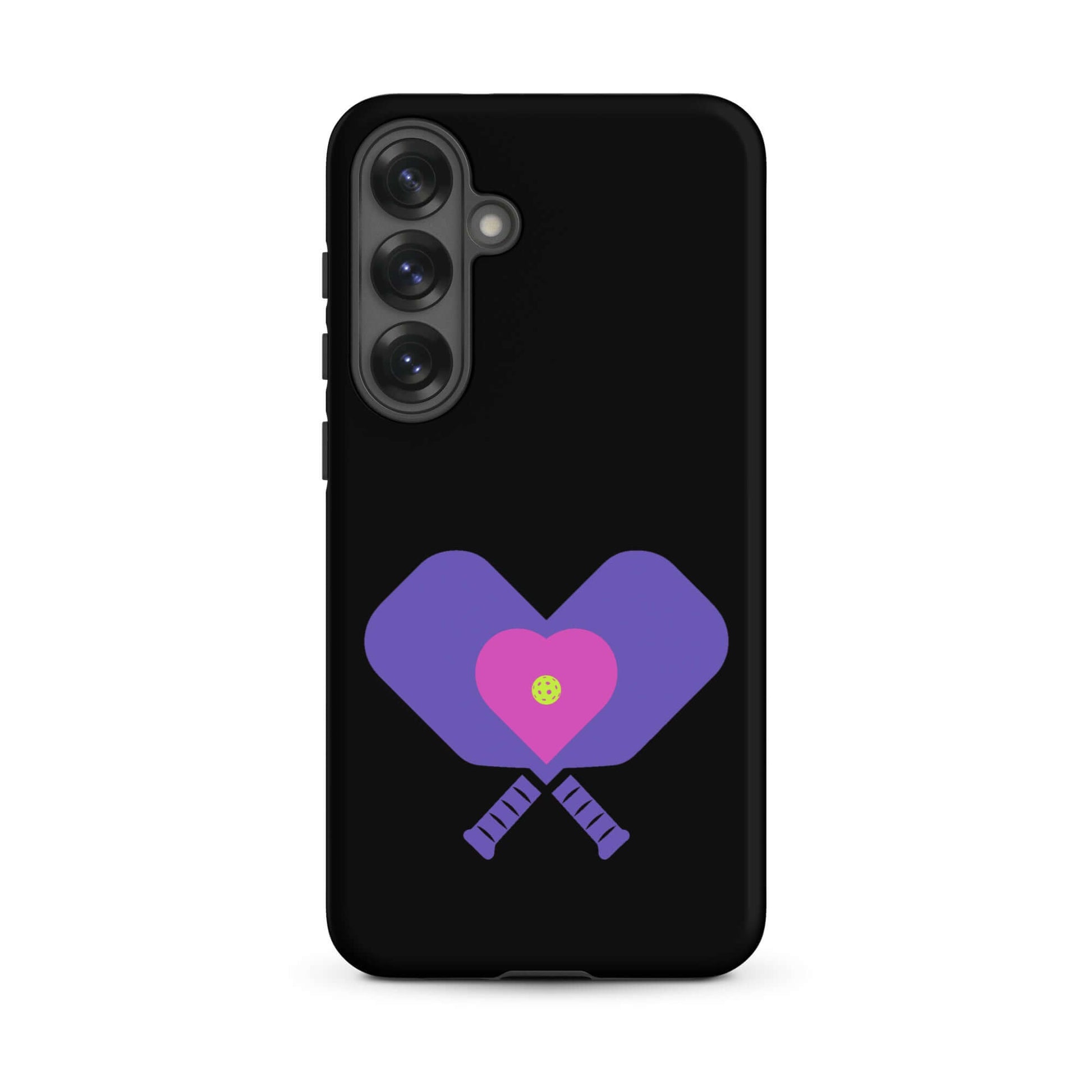 LOVE Pickleball Tough Case for Samsung® with heart and paddles design.