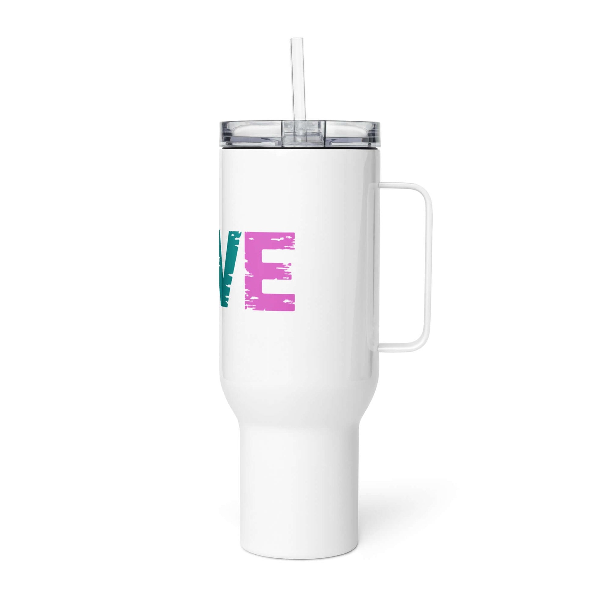 LOVE Pickleball Travel Mug with Handle, sleek design for on-the-go players and fans