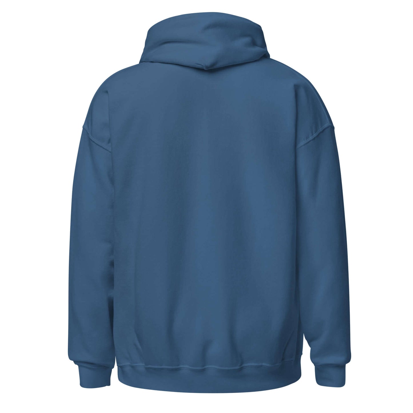 Back view of the Elegantly Inspired Comfort Hoodie in blue, featuring a relaxed fit for ultimate comfort.