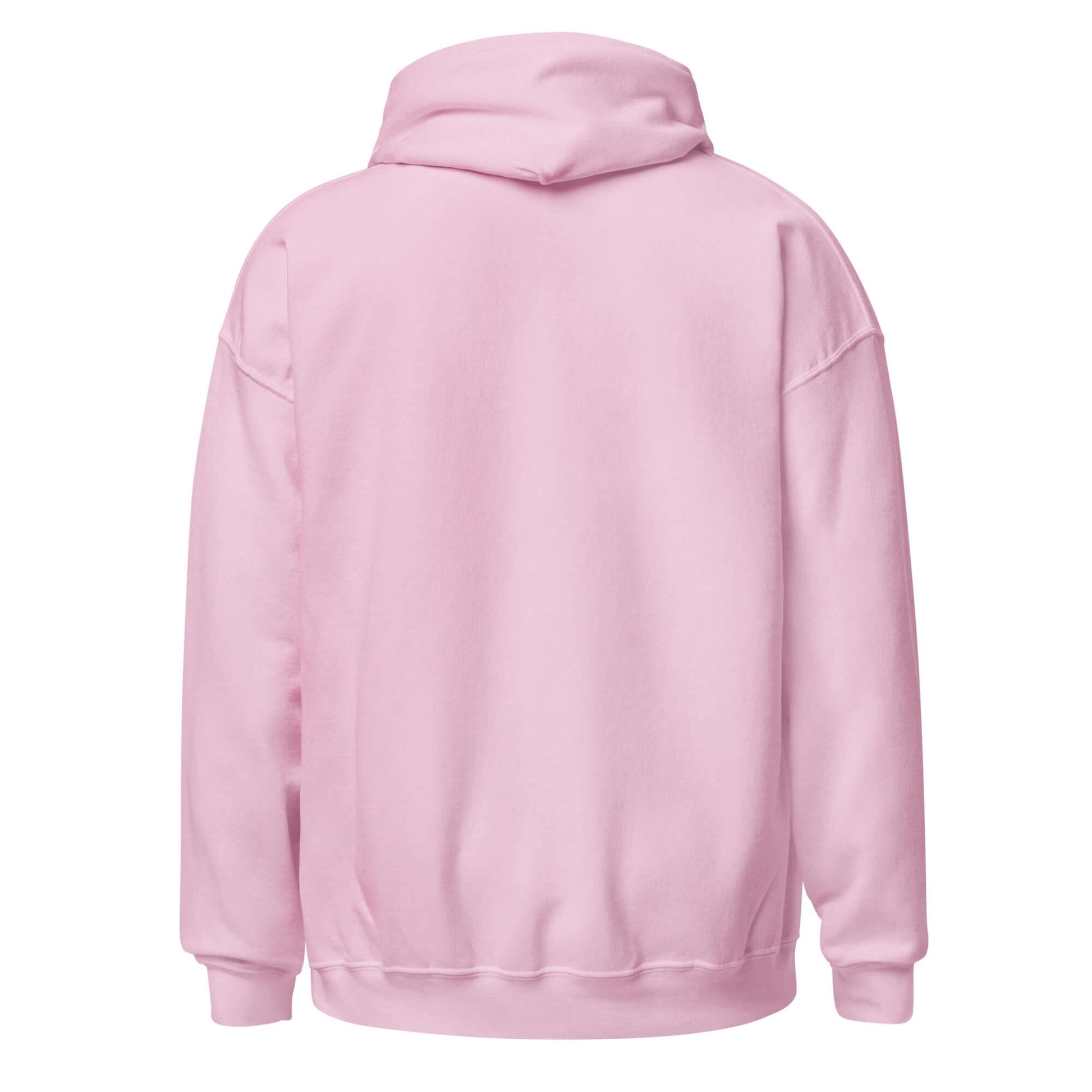 Back view of the Elegantly Inspired Comfort Hoodie in soft pink, featuring a cozy design and relaxed fit.