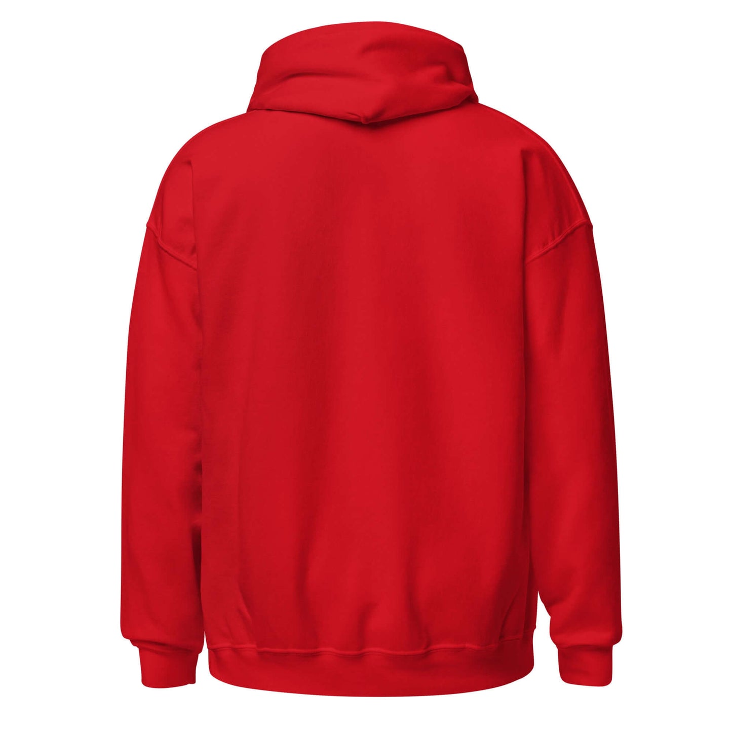 Back view of the Elegantly Inspired Comfort Hoodie in vibrant red, designed for style and comfort.