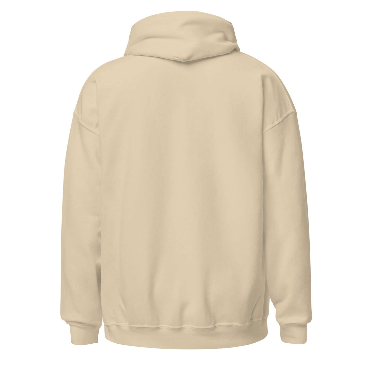 Back view of the Elegantly Inspired Comfort Hoodie in soft beige, showcasing its relaxed fit and cozy design.