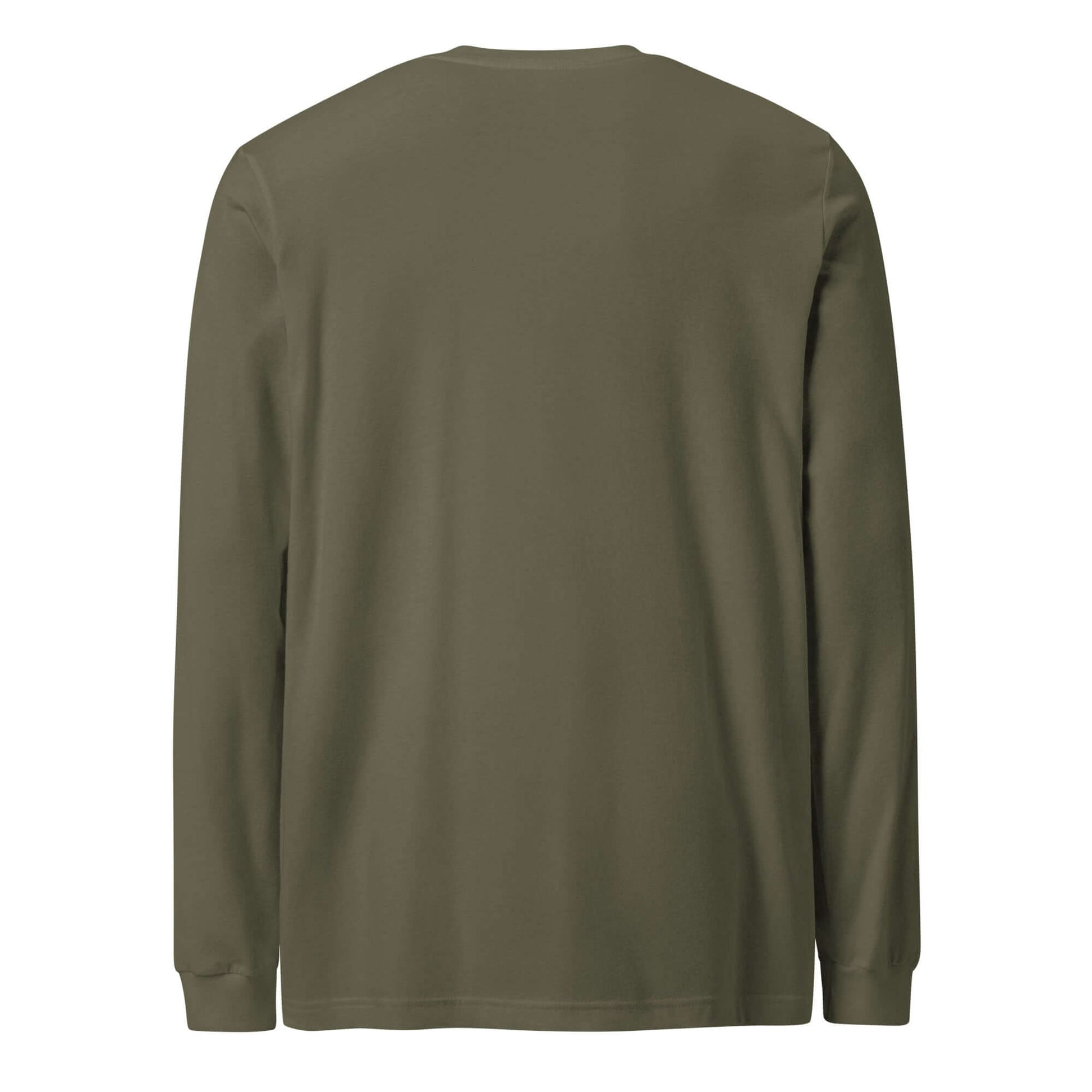 Back view of the LOVE Pickleball Long Sleeve Tee in olive green, featuring a casual and comfortable design.