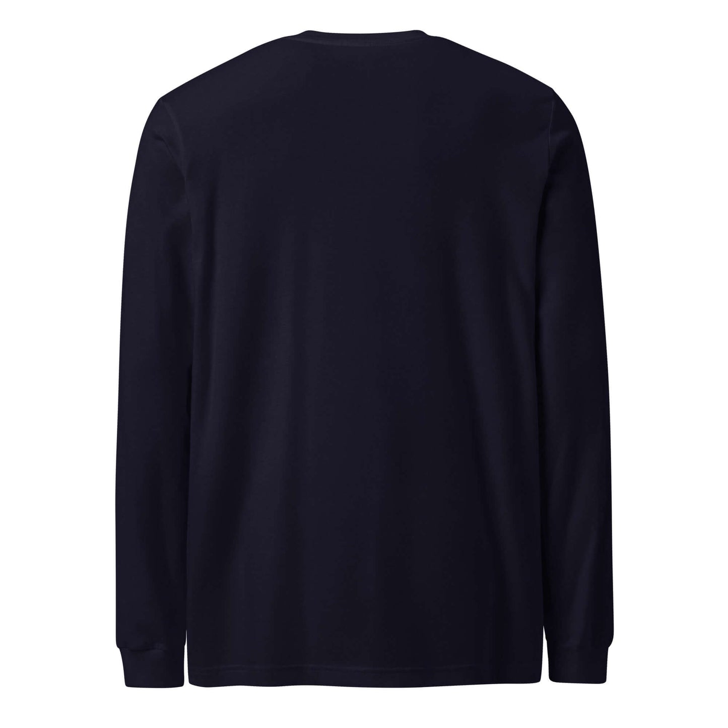 Back view of LOVE Pickleball long sleeve tee in navy blue, showcasing its comfortable and stylish design.