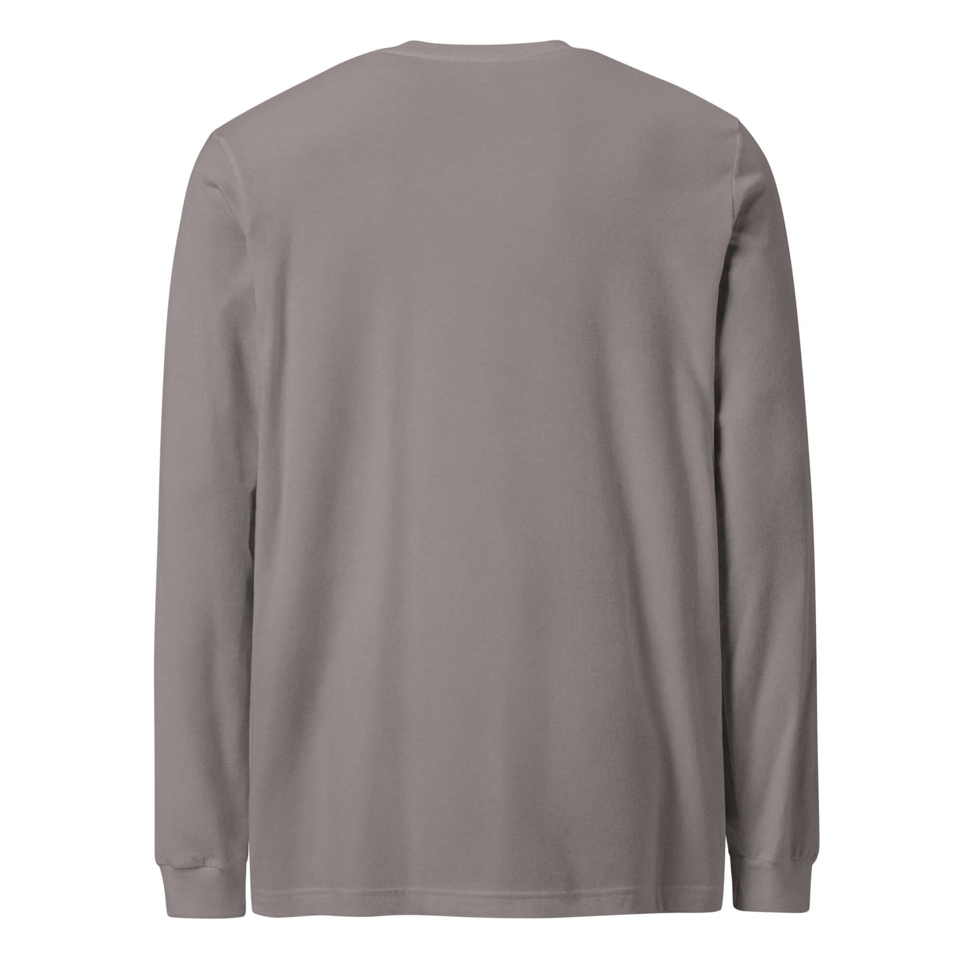 Back view of LOVE Pickleball Long Sleeve Tee in a neutral gray color, perfect for active lifestyles.