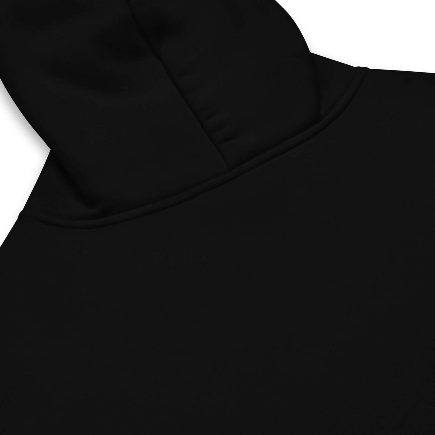 Close-up of the back view of a black Women’s LOVE Pickleball Oversized Hoodie showcasing its cozy fabric.