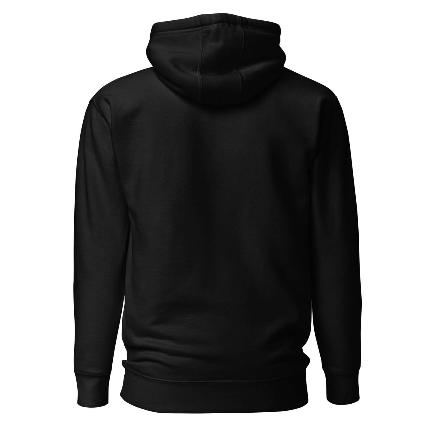 Back view of the LOVE Pickleball Hoodie, showcasing its sleek black design and comfortable fit for pickleball enthusiasts.