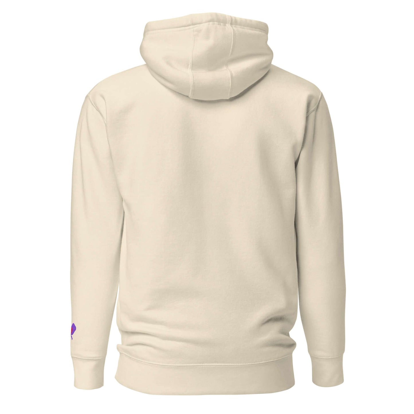 Back view of Women's LOVE Pickleball Hoodie in neutral tone, perfect for comfort and style during pickleball outings.