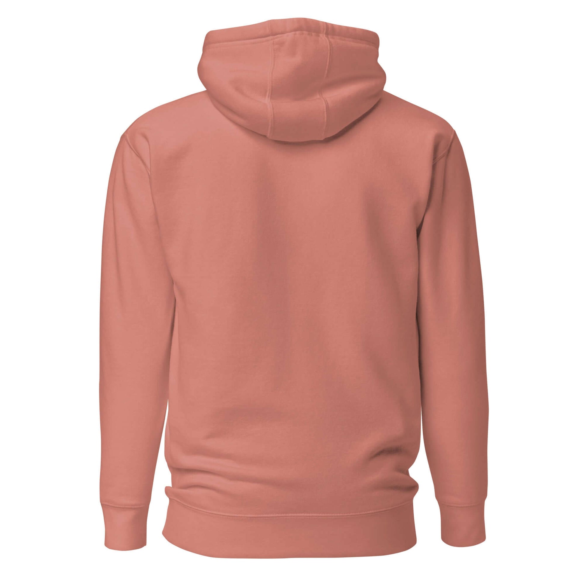 Back view of the LOVE Pickleball Hoodie in a soft coral color, showcasing its comfortable design.