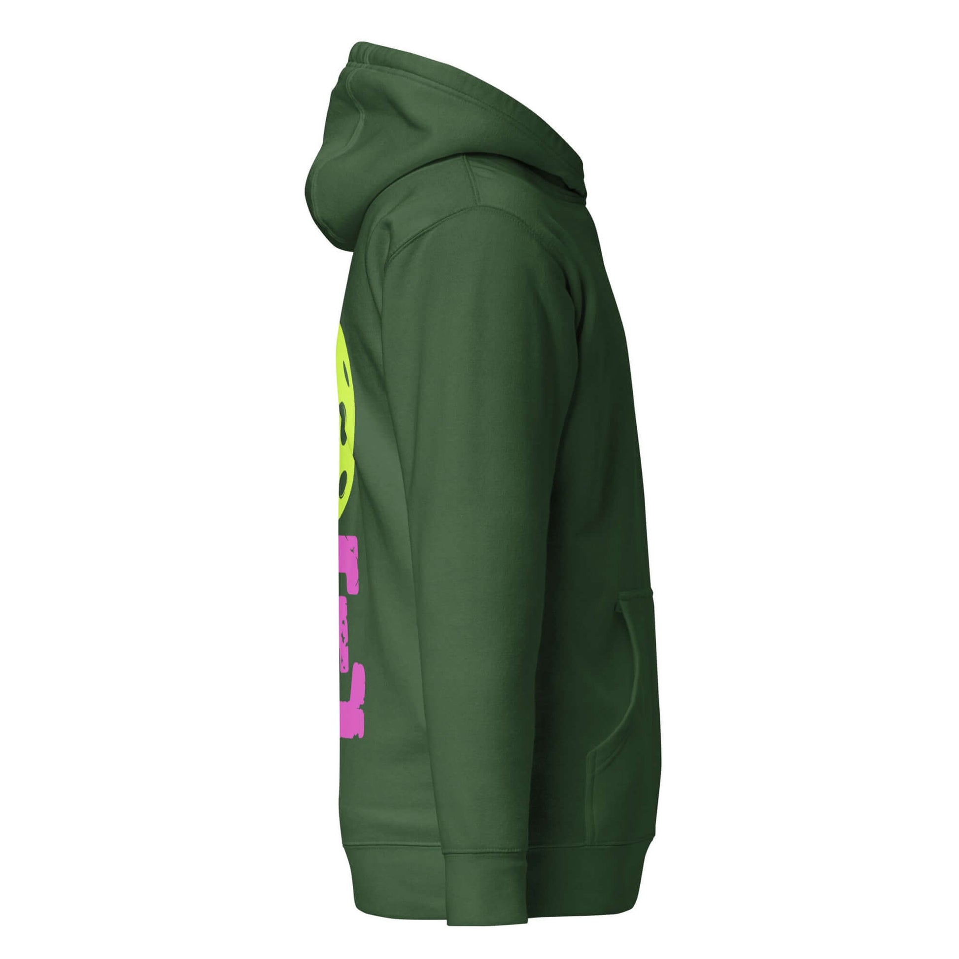 Women’s LOVE Pickleball Hoodie in green, featuring stylish graphics and a cozy design for athletes and fans.