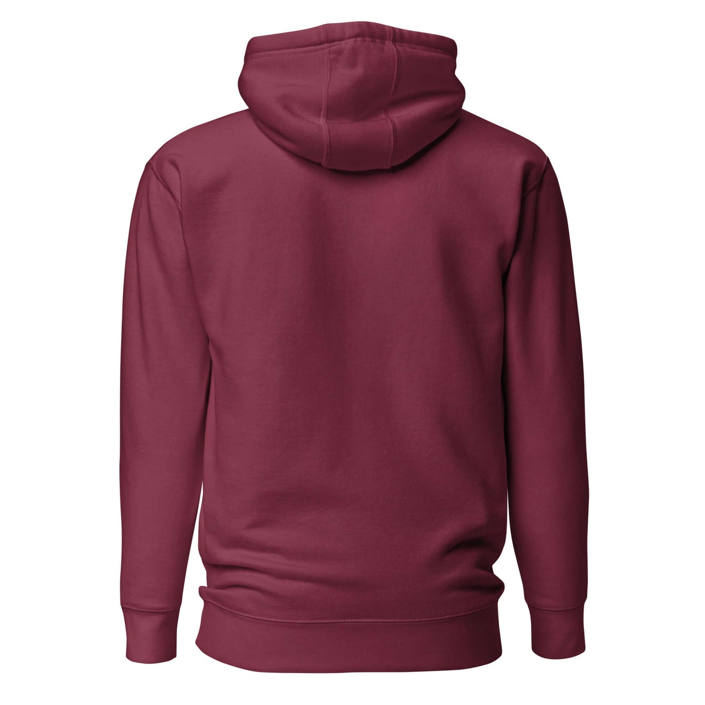 Back view of the LOVE Pickleball Hoodie in burgundy color, showcasing its soft fabric and cozy design.