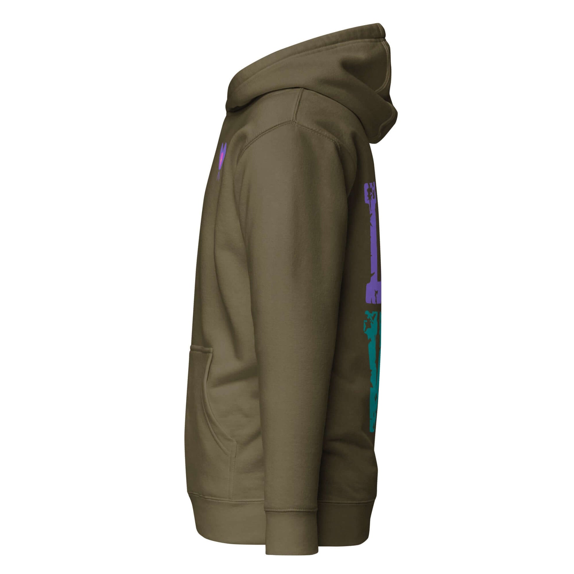 Women’s LOVE Pickleball Hoodie in olive green, showcasing stylish design for comfort on and off the court.